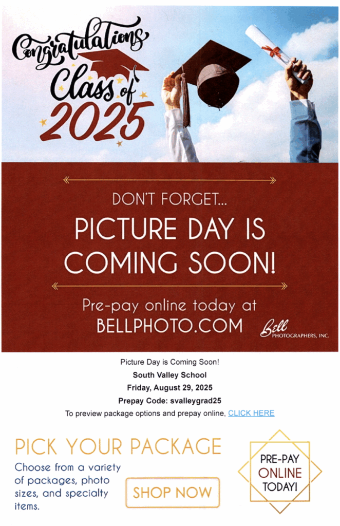 Picture Day flyer