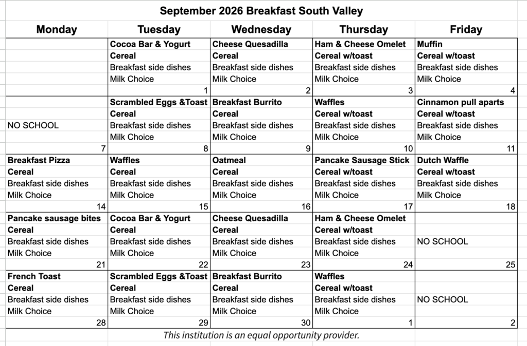 Breakfast Menu Sep 2026