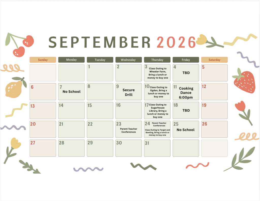 Class 10 Calendar Sep.