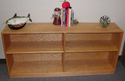 Double wide bookcase with shelf